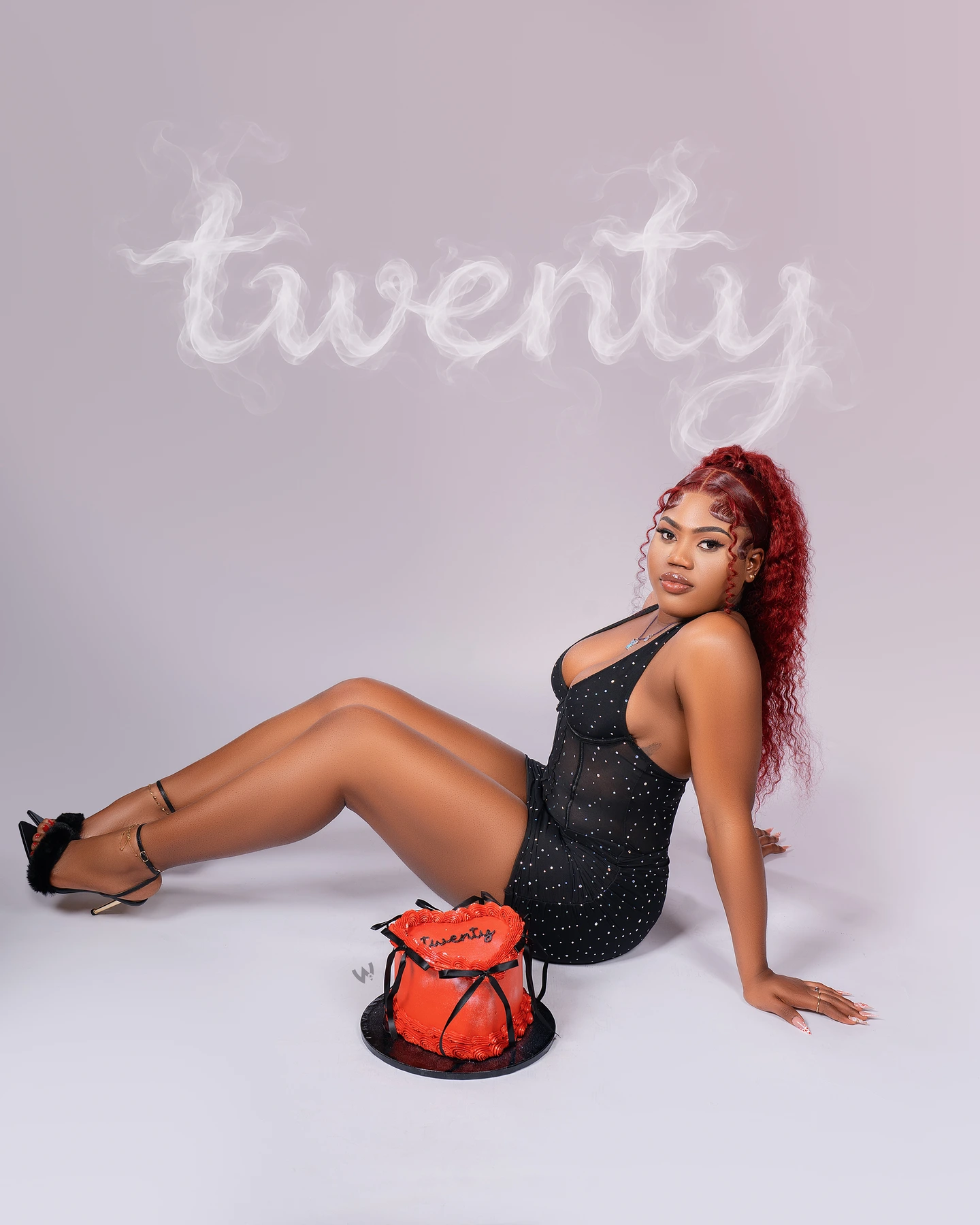 20th birthday milestone photoshoot with cake
